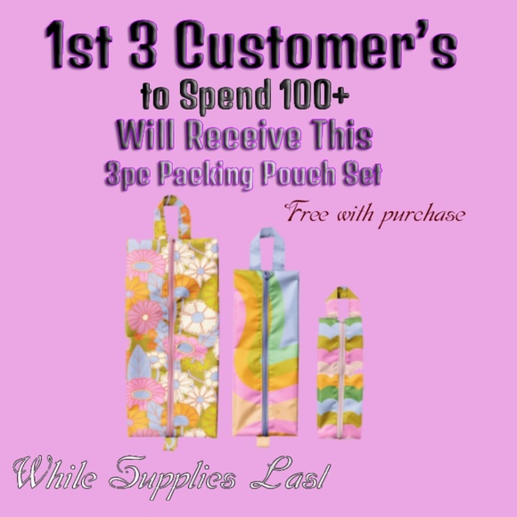 First 3 Customer’s to Spend 100+ Will Receive a 3pc Packing Luggage Pouch Set - Picture 1 of 1